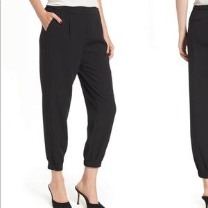 LAUNDRY Black Joggers Trousers Baggy Pleated Menswear Ankle Pants 2